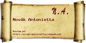 Novák Antonietta névjegykártya